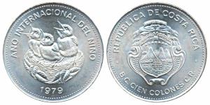 Costa Rica, Silver 100 Colones, 35g, 1979, International Year of the Child, obv. Costa Ric