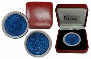 Falkland Island, Elizabeth II, Titanium, 10g, 2018, 1 Crown Elizabeth II Sapphire Coronati