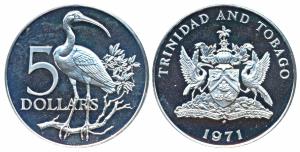 Trinidad and Tobago, Elizabeth II, Silver 1971, obv. National arms above date; rev. Scarle