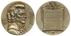 Wolfgang Amadeus Mozart (1756-91), Austrian Composer, Bronze Medallion, obv. portrait with