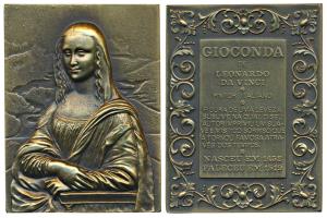 Leonardo da Vinci, Bronze, 208g, the famous Italian painter, obv. his famous painting - Mo