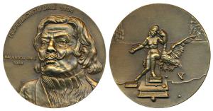 Salvador Dali, Bronze Medal, 261.22g, issued by the Paris Mint on the death anniversary of