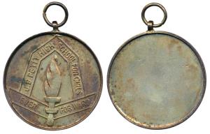 J.B. Petit High School, Copper Gilt, 30g, obv. emblem and motto of the school, uniface. Ve