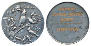 Bombay Natural History Society (BNHS) Medal, Silver gilt Bronze, obv. Birds. Extremely Fin