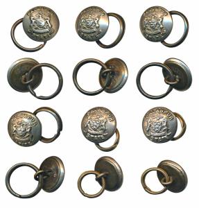 Palanpur, Coat Buttons (6), white metal, coat of arms of the state. Extremely Fine, Rare. 
