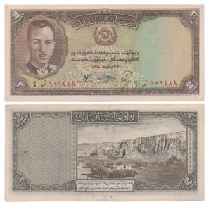A collection of Currency notes featuring the Buddha, Afghanistan, 2 Afghanis, 1939, pictur