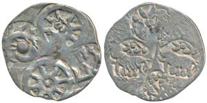 Archaic Punch Marked Coinage, attributed to Vatsa Janapada (c. 500-400 BC), Silver Vimshat