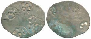 Archaic Punch Marked Coinage, attributed to Vatsa Janapada, Silver Vimshatika, 3.29g, ABCC