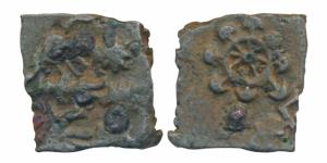 Pre-Satavahana, Vidarbha Region, Copper Unit, 2.07g, ’Gajalakshmi’ type, obv. Abhisheka La