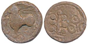 Satavahanas, Satakarni, Lead Unit, 7.65g, Junnar lion type, obv. lion standing facing left