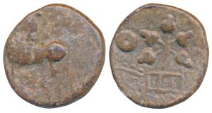 Satavahanas, Satakarni, Lead Unit, 3.56g, Junnar lion type, obv. lion standing facing left