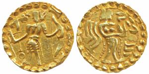 Post Gupta Bengal, Eastern Bengal, Samatata Mainamati region, Gold Dinar, 5.70g, imitating