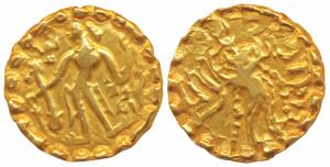 Post Gupta Bengal, Eastern Bengal, Samatata Mainamati region, Gold Dinar, 5.73g, imitating