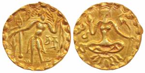Post Gupta Bengal, Eastern Bengal, Samatata Mainamati region (c. 700-800 AD), Gold Dinar, 