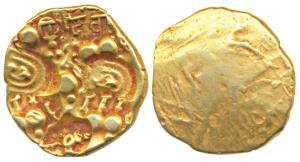 Yadavas of Devagiri, Bhillama V (c. 1185-1193 AD), Gold Padma Tanka, 3.7g, Punch-marked ty