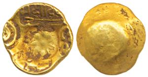 Yadavas of Devagiri, Mahadeva (c.1260-1270 AD), Gold Gadyana / Padma Tanka, 3.81g, Punch-m
