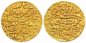 Ghiyath al-Din ’Azam Shah (1389-1410 AD), Gold Tanka, 10.84g, no mint name variety, Arabic