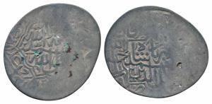 Akbar, Silver Shahrukhi, 4.61g, Kabul Mint, AH 96X, obv. Kalima within double bordered pen