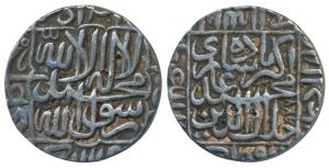 Akbar, Silver Rupee, 11.10g, Dar-ul-Khilafat Agra Mint, AH 977, Kalima type (KM 80.1A). Ve