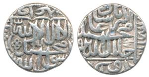 Akbar, Silver Rupee, 11.32g, Dar-ul-Khilafat Agra Mint, AH 984, Kalima type (KM 80.1A). Ve