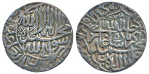 Akbar, Silver Rupee, 11.42g, mint name off flan, stylization that of Agra Mint, AH 973, Ka