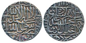 Akbar, Silver Rupee, 11g, Hazrat Delhi Mint, AH 977, Kalima type (KM 80.7). Extremely Fine