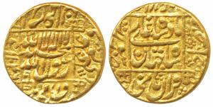 Shah Jahan, Gold Mohur, 10.85g, Surat Mint, AH 1046/9, legend within square area, complete
