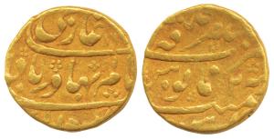 Shah Alam Bahadur (AH 1119-1124; 1707-1712 AD), Gold Mohur, 10.84g, Mustaqir al-Khilafat A
