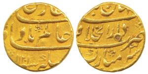 Shah Alam Bahadur, Gold Mohur, 10.85g, Dar ul-Khilafat Shahjahanabad Mint, Mubarak written