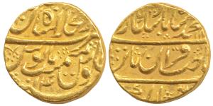 Muhammad Shah, Gold Mohur, 10.85g, Dar-ul-Khilafat Shahjahanabad Mint, AH 11XX/14, Sahib-i
