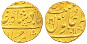 Anand Rao (AH 1215-1235, 1800-1819 AD), Gold Mohur, 9.52g, Ahmedabad Mint, in the name of 