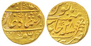 Mughal issue, Gold Mohur, 10.88g, Sawai Jaipur Mint, in the name of Shah Alam II, RY 28, J