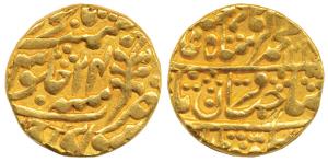 Mughal Issue, Gold Mohur, 10.83g, Sawai Jaipur Mint, in the name of Muhammad Akbar II, AH 