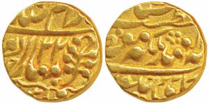 Ram Singh (AH 1251-1298; 1835-1880 AD), Gold Mohur, 10.66g, Sawai Jaipur Mint, with the na