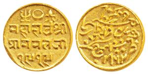Pragmalji II (VS 1917-1932; 1860-1875 AD), Gold 25 Kori, 4.66g, Bhujnagar Mint, in the nam