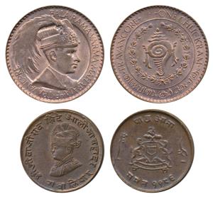 Travancore, Bala Rama Varma II (ME 1101-1126; 1924-1949 AD), Copper Chuckram, obv. bust of