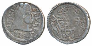 Goa, Joao V (1706-1750 AD), Silver Pardao, 5.97g, 1745, obv. diademed head to right with d