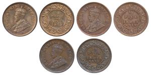 George V, Copper ½ Pice (3), 1912, 1915 & 1918, Calcutta Mint (Prid 745, 748 & 751). Brill
