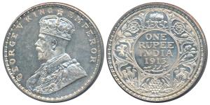 George V, Silver Rupee, 1913, Bombay Mint (Prid 219). Superb Mint State, Uncirculated, nic