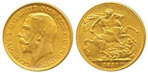 Canada, George V, Gold Sovereign, 8g, Ottawa Mint, 1911 (KM 20). Extremely Fine, Rare.