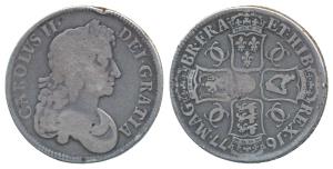 Great Britain, Charles II, Silver Crown, 1677, obv. bust (third type) to right, rev. crown