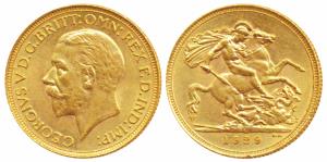South Africa, George V, Gold Sovereign, 8g, 1929, ‘SA’ mint mark for South Africa, rev. St