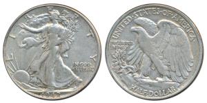 United States of America, Silver ½ Dollar, 12.45g, 1942, obv. walking liberty; rev. an eag