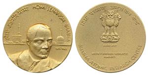 Homi Jehangir Bhabha, Bronze Medal, 97g, 1909-1966, rev. Meritorious Service Award, Bhabha