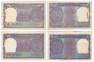 Rupee 1 bundle (2), 1976 & 1980, signed K. G. Kaul and R. N. Malhotra. Uncirculated. (200)