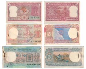 Rupees 2 bundle, signed I. G. Patel; 1976, signed K. R. (J&R 6.2.10.1 & J&R 6.2.8.3C); Rup