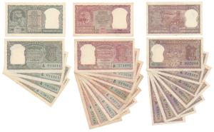 Rupees 2, (19 notes), 1951, signed B. Rama Rau (3); 1957, signed H. V. R. Iengar (5); 1965