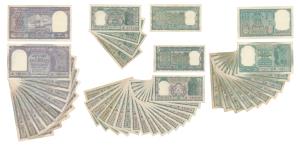 Assorted lot, Rupees 5 (32) and Rupees 10 (9) having various varieties and signatures. Ver
