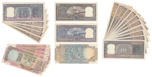 Rupees 10, (20 notes), with different dates and signatures. Very Fine to Extremely Fine. (