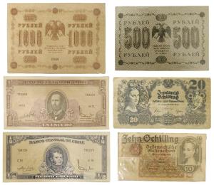 A collection of 160 Banknotes of the world - various countries and denominations housed in